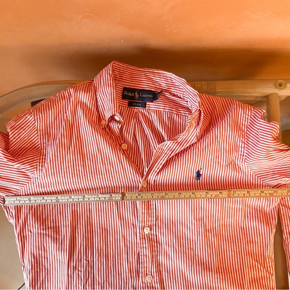 Ralph Lauren 120’s 2-July Red & White Striped Button Down Shirt Size S - Picture 9 of 10